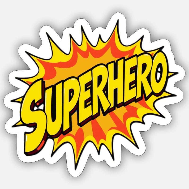 Comic Book Style Superhero Design - Sticker size S (10 x 10 cm) - white matte