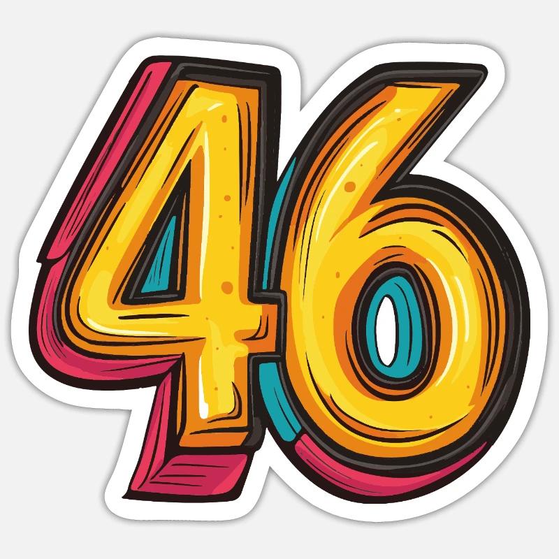 46 Number Comic - Sticker size S (10 x 10 cm) - white matte