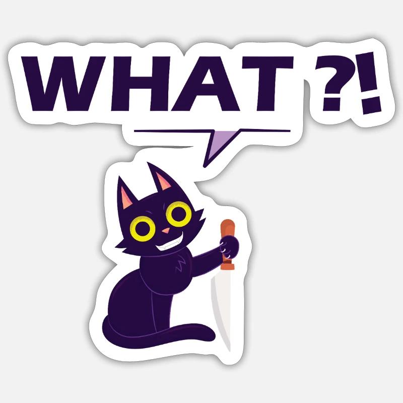 chat flippant Sticker taille S (10 x 10 cm)