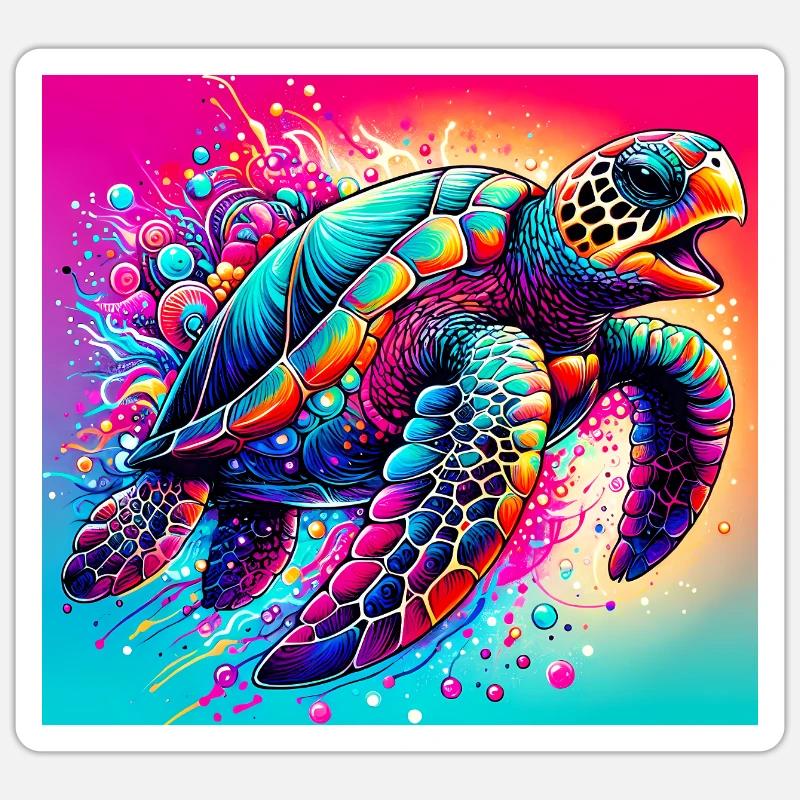 turtle - Sticker size S (10 x 10 cm) - white matte