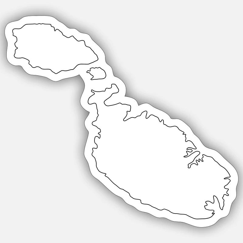 Malta - Sticker size S (10 x 10 cm) - white matte