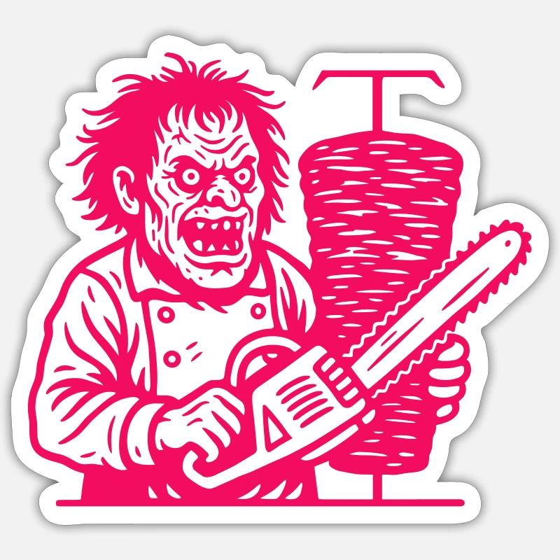 Horror kebab pink Sticker size S (10 x 10 cm)