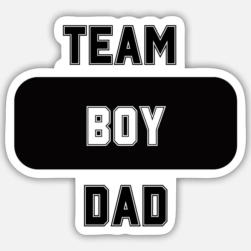 TEAM BOY DAD - Sticker size S (10 x 10 cm) - white matte