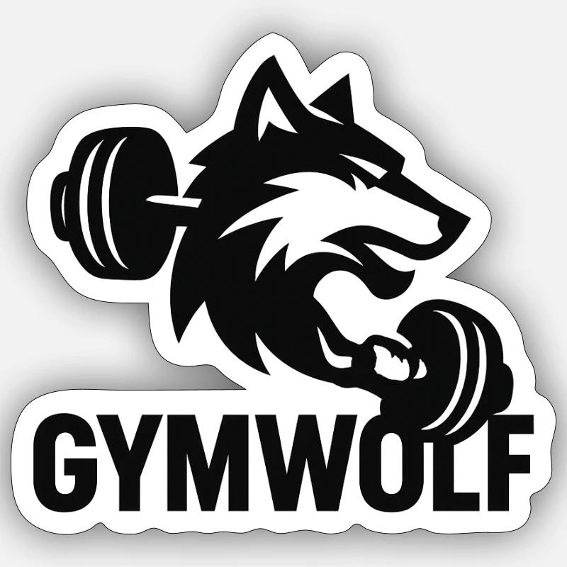 GymWolf - Sticker size S (10 x 10 cm) - white matte