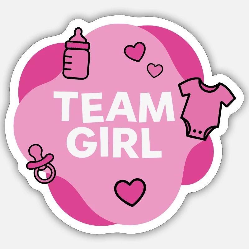 Conception de la douche de bébé de l’équipe de fille Sticker taille S (10 x 10 cm)