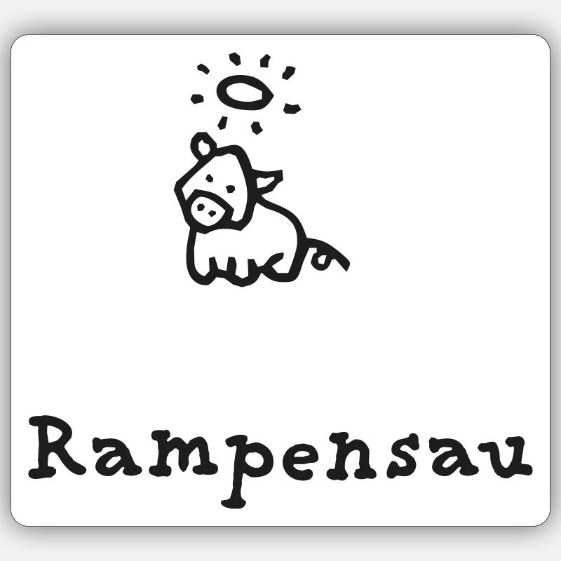 Ramp pig - Sticker size S (10 x 10 cm) - white matte