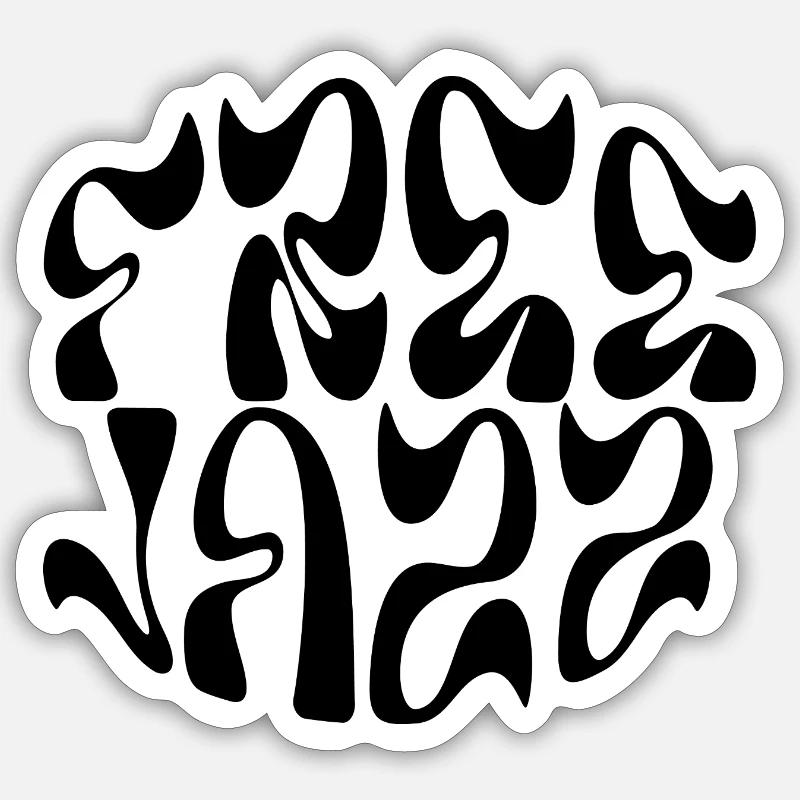 Conception du logo Free Jazz - Sticker taille S (10 x 10 cm) - blanc mat