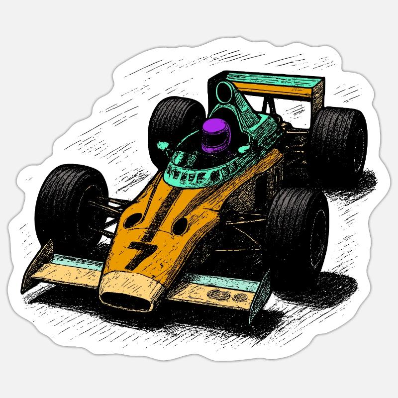 Retro Formula Design in Vibrant Colors Sticker size S (10 x 10 cm)