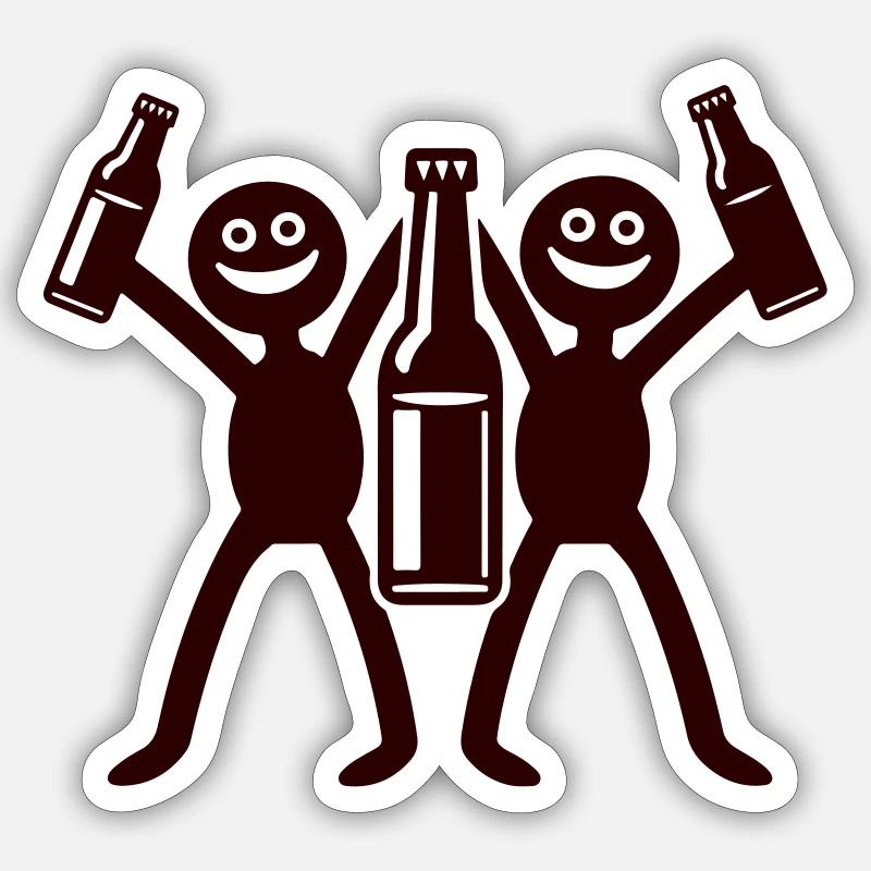 équipage de boisson - Sticker taille S (10 x 10 cm) - blanc mat