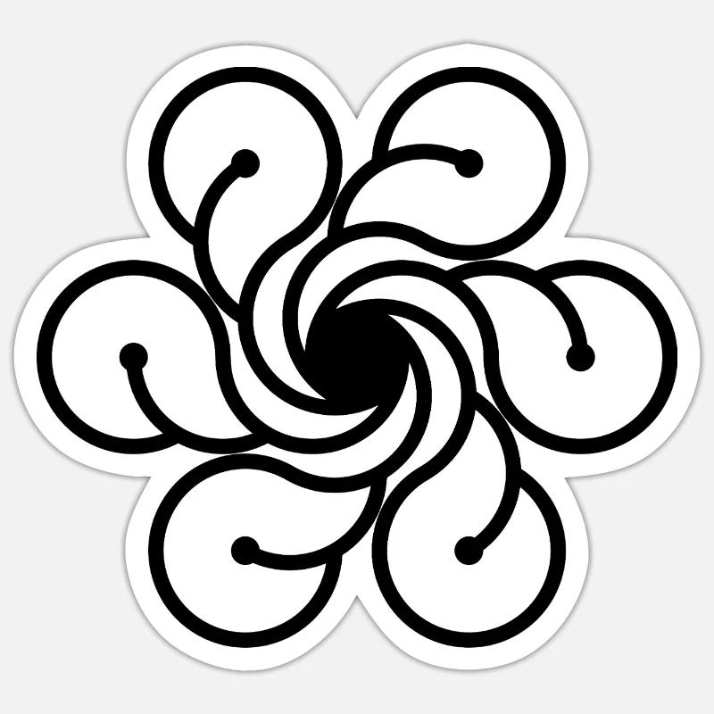 Cosmic Flower Vortex - Sticker size S (10 x 10 cm) - white matte