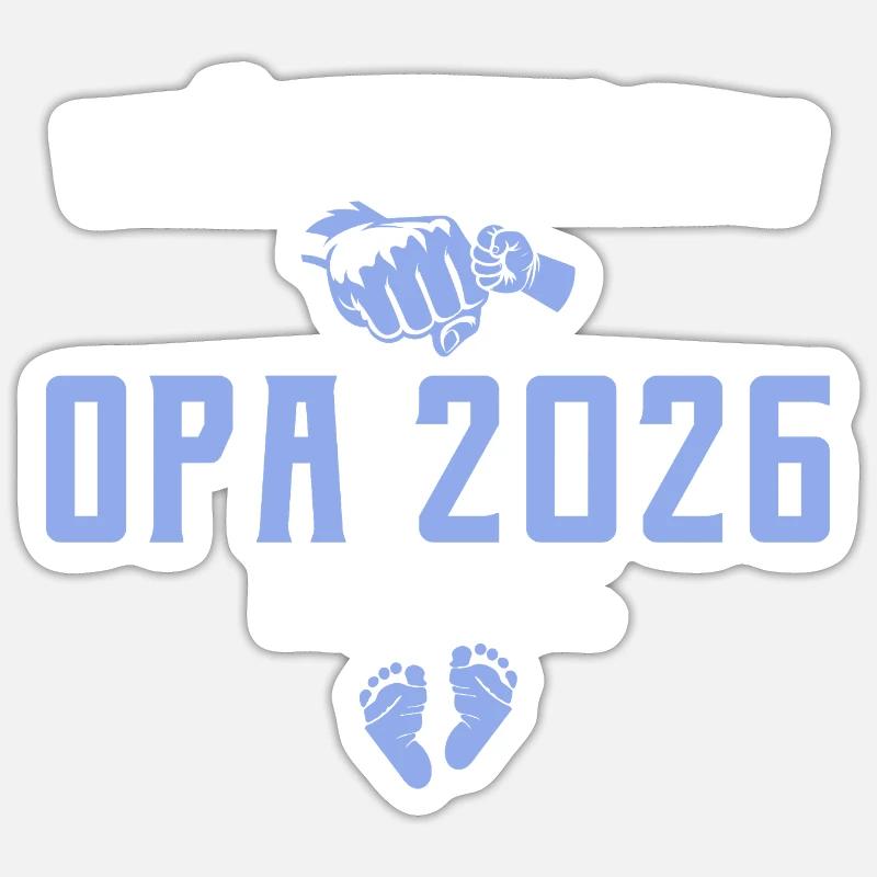 Promotion to Grandpa 2026 loading - Sticker size S (10 x 10 cm) - white matte