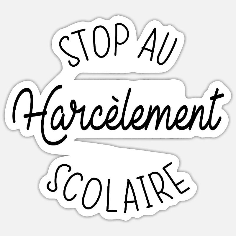 Stoppen Sie Mobbing in der Schule - Sticker Größe S (10 x 10 cm) - Mattweiß