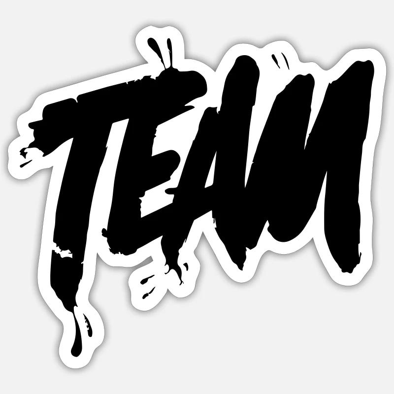 Team lettering - Sticker size S (10 x 10 cm) - white matte