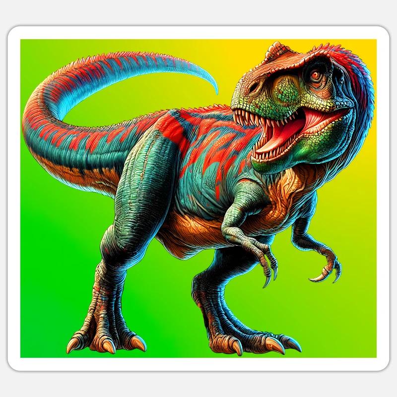 Dinosaurier - Sticker Größe S (10 x 10 cm) - Mattweiß