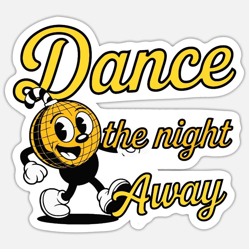 Dance Night Disco Cartoon Design - Sticker size S (10 x 10 cm) - white matte