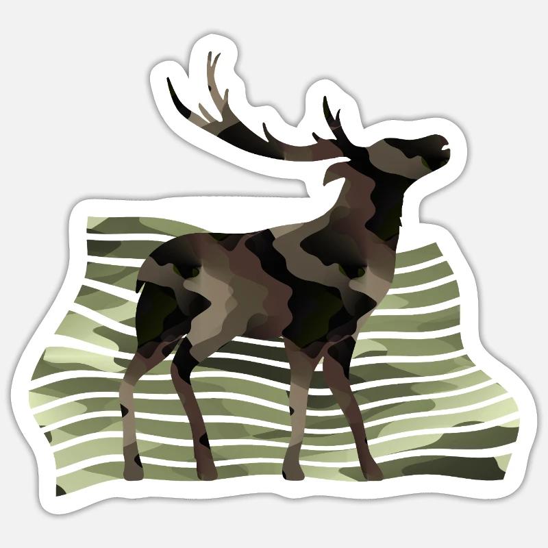 Hirsch - Sticker Größe S (10 x 10 cm) - Mattweiß