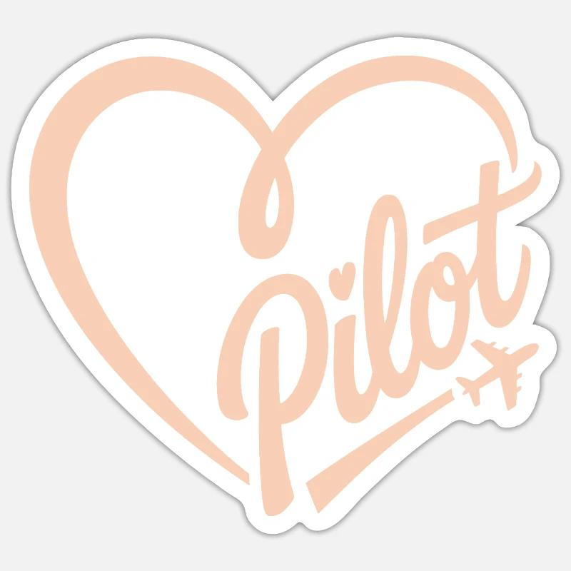Pilot and Airplane Sticker size S (10 x 10 cm)