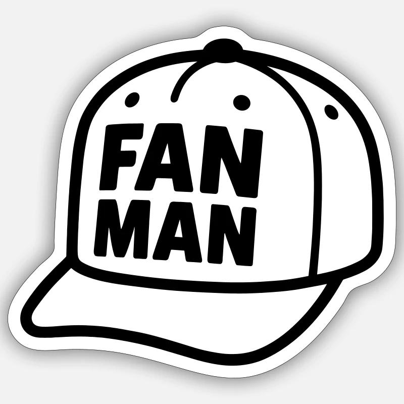 FANMAN Cap - Sticker size S (10 x 10 cm) - white matte