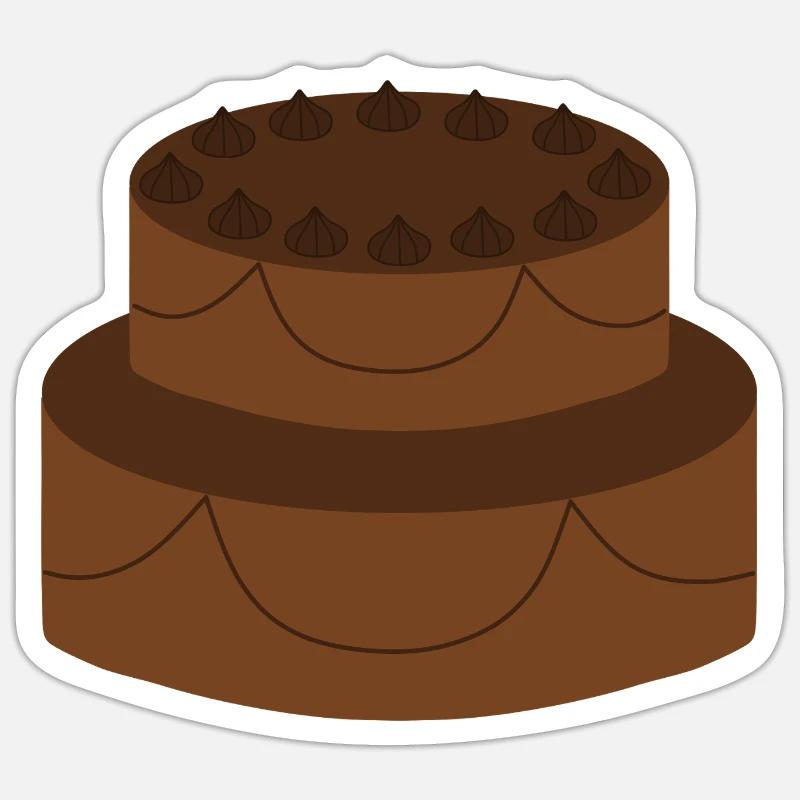 Two-Tier Chocolate Cake Sticker size S (10 x 10 cm)