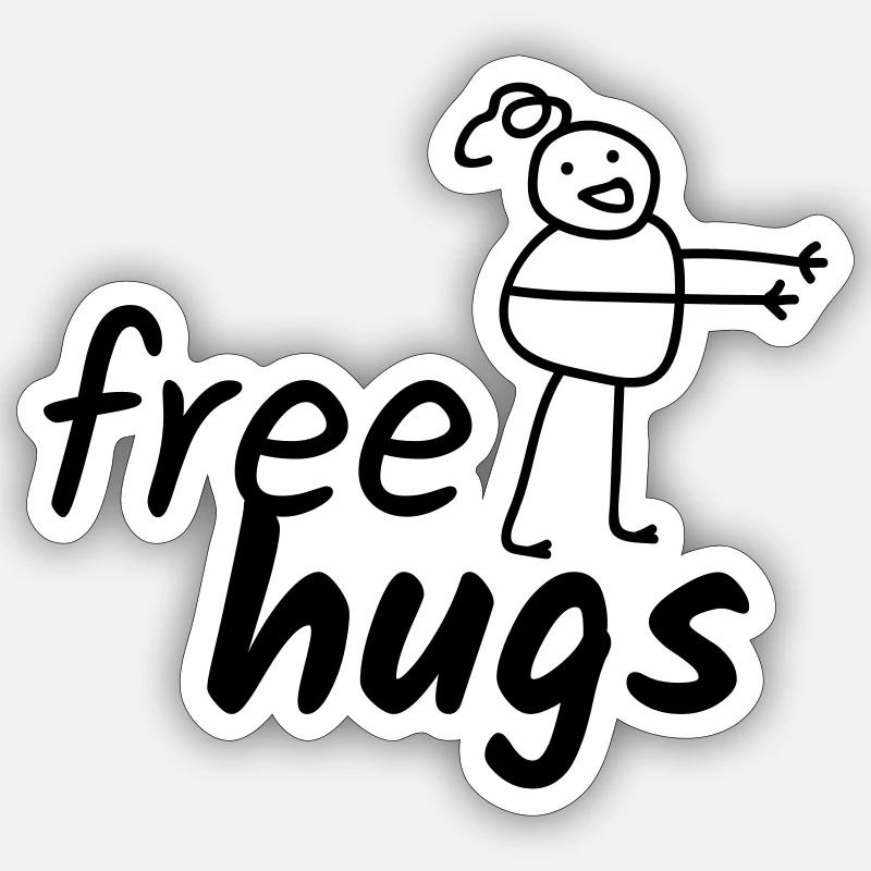 Câlins gratuits Sticker taille S (10 x 10 cm)
