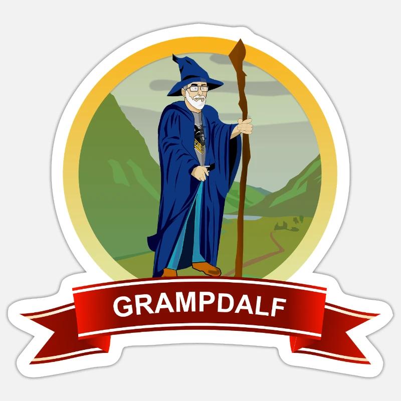 Grampdalf Wizard Crest - Sticker size S (10 x 10 cm) - white matte