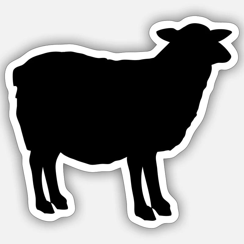 Schaf Silhouette - Sticker Größe S (10 x 10 cm) - Mattweiß