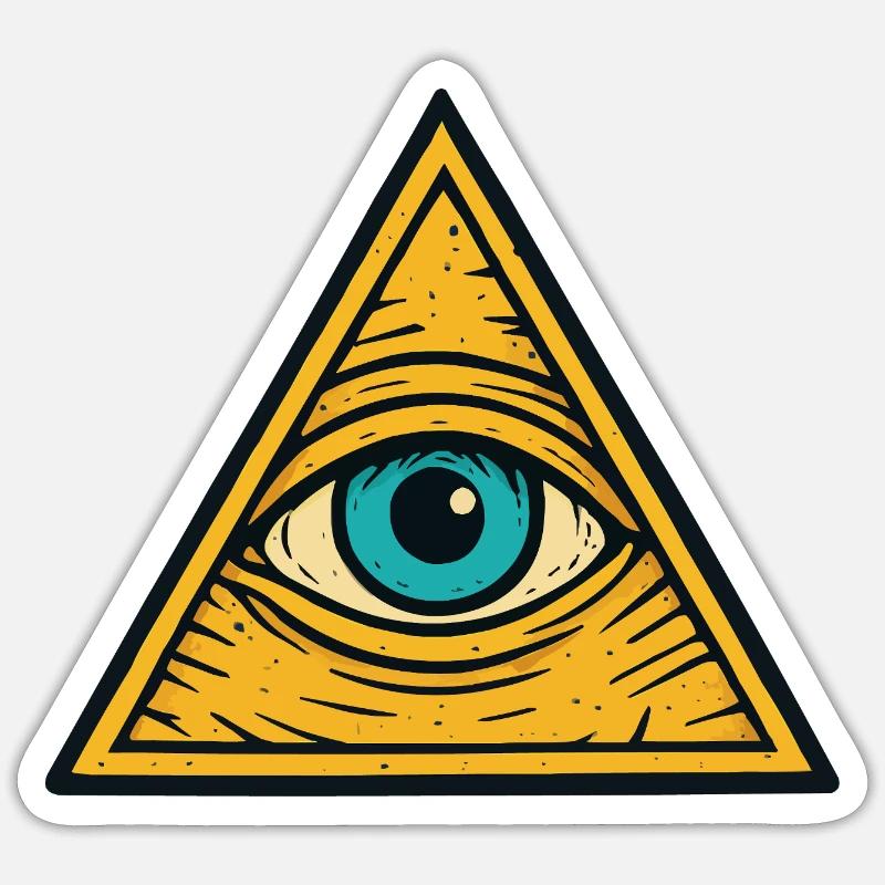 Eye in triangle illustration Sticker size S (10 x 10 cm)