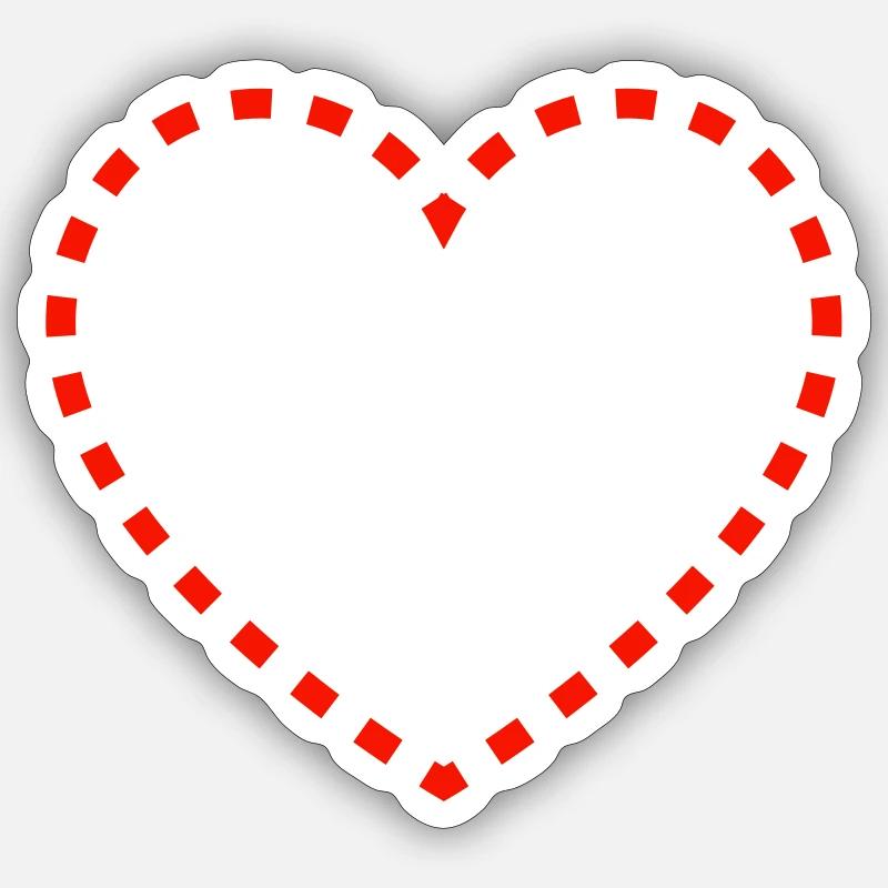 Conception de cœur pointillé Sticker taille S (10 x 10 cm)