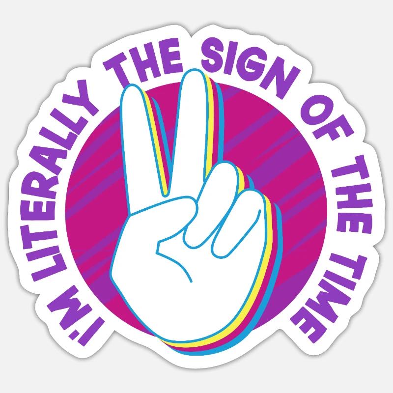 ASL Sign Language Interpreter - Sticker size S (10 x 10 cm) - white matte