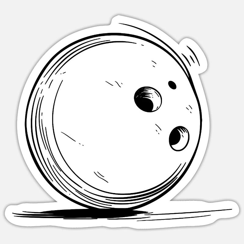 Dessin de boule de bowling - Sticker taille S (10 x 10 cm) - blanc mat