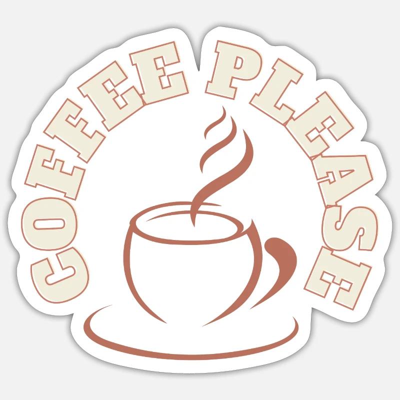 Coffee Please Round Logo Sticker size S (10 x 10 cm)