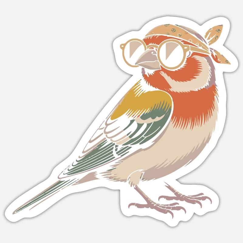 Pinsons - Sticker taille S (10 x 10 cm) - blanc mat