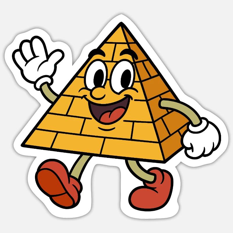 Sprechende verrückte Pyramide - Sticker Größe S (10 x 10 cm) - Mattweiß