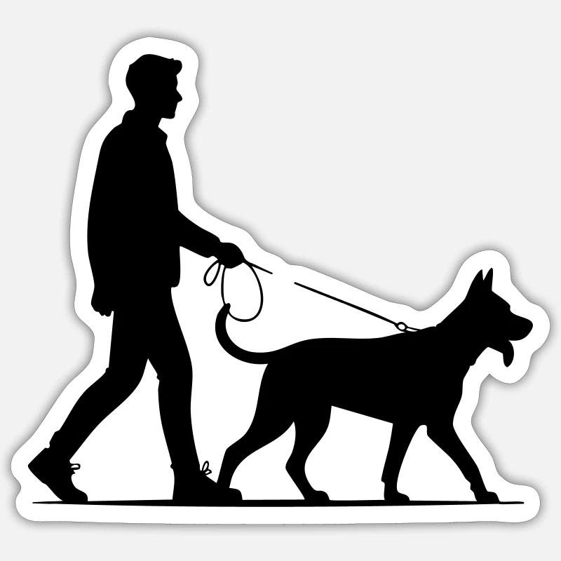 Chien - Sticker taille S (10 x 10 cm) - blanc mat