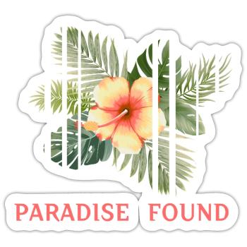 Paradis Tropical Hibiscus Fragmenté - Sticker taille S (10 x 10 cm) - blanc mat - Devant