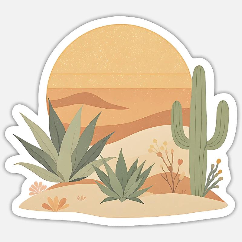 Boho Nature Cacti - Sticker size S (10 x 10 cm) - white matte