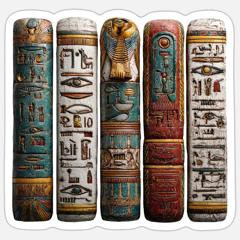 Reading hieroglyphic stelae is a science - Sticker size S (10 x 10 cm) - white matte