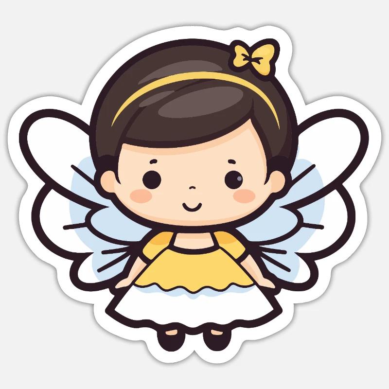 Fée Mignon Conte de fées - Sticker taille S (10 x 10 cm) - blanc mat