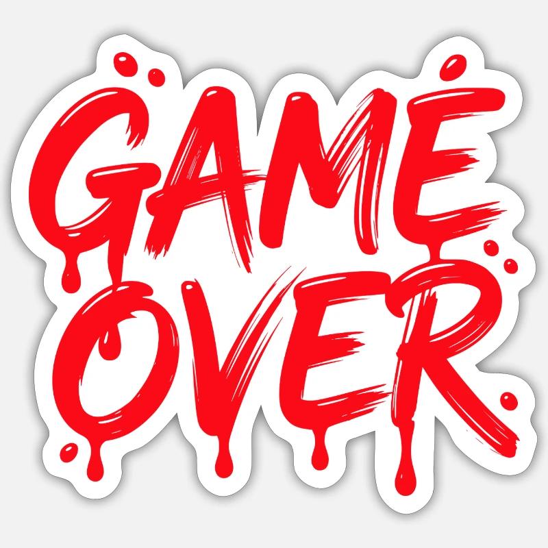 Fin du jeu - Sticker taille S (10 x 10 cm) - blanc mat