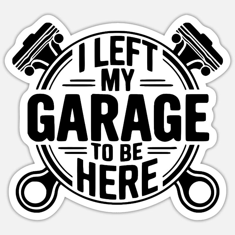 Devis mécanicien j’ai quitté mon garage - Sticker taille S (10 x 10 cm) - blanc mat