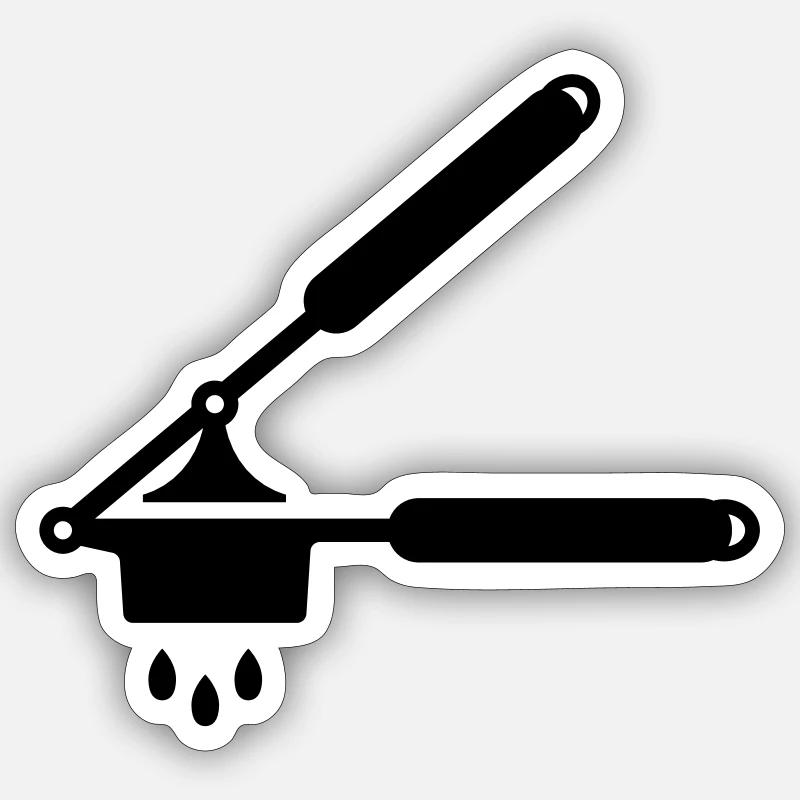 Garlic press or spaetzle press Sticker size S (10 x 10 cm)