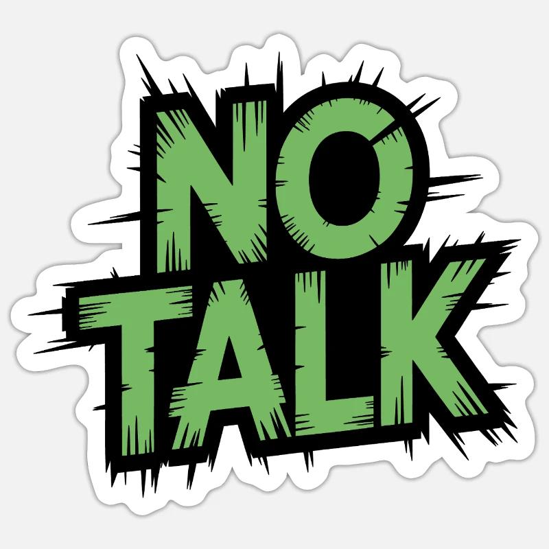 No Talk Grunge Lettrage - Sticker taille S (10 x 10 cm) - blanc mat
