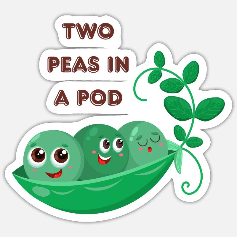Two Peas In A Pod  Sticker size S (10 x 10 cm)