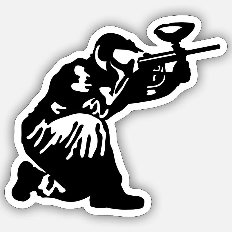 Paintball - Sticker taille S (10 x 10 cm) - blanc mat