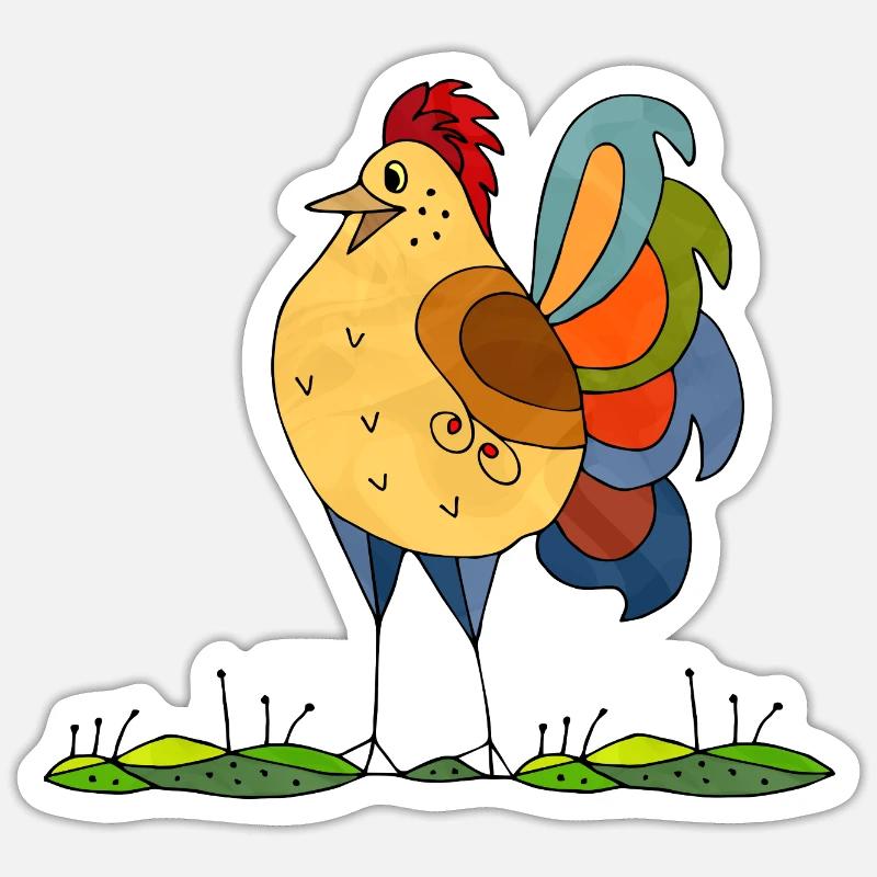 Hahn Sticker Größe S (10 x 10 cm)