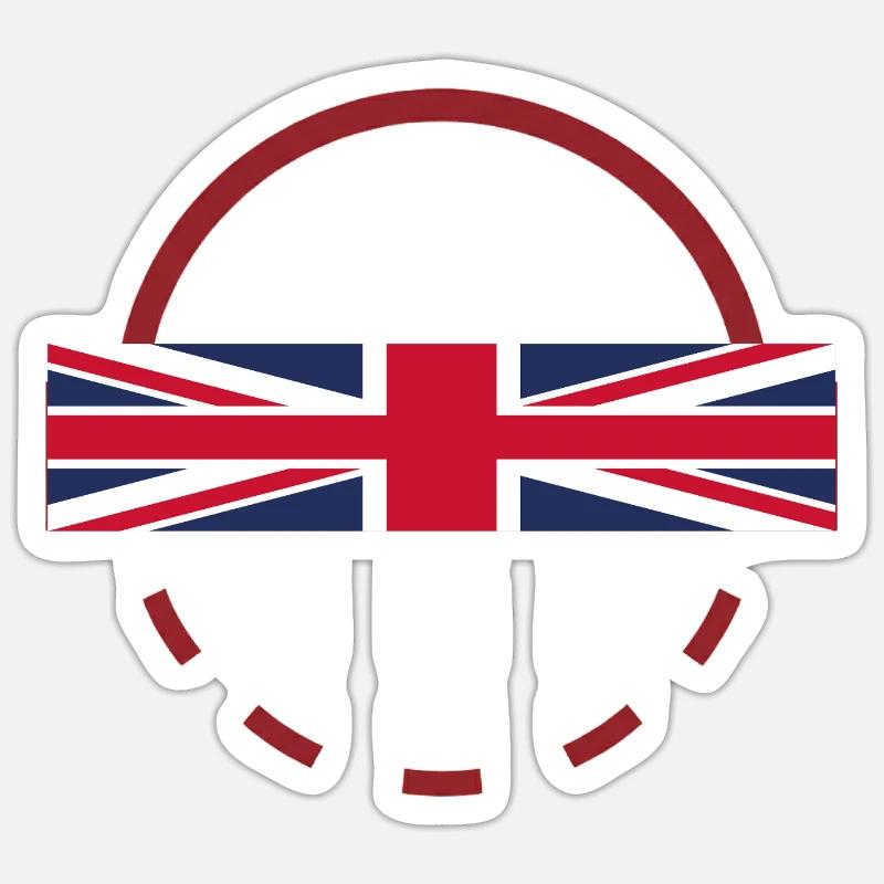Union Jack Arc Emblem - Sticker Größe S (10 x 10 cm) - Mattweiß