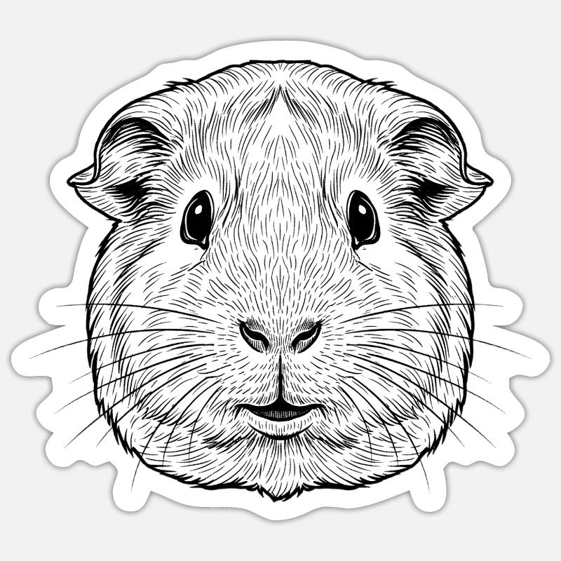 cobaye - Sticker taille S (10 x 10 cm) - blanc mat