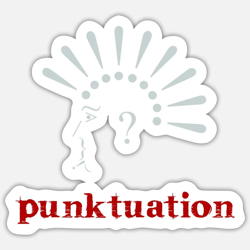 Punktuation Punctuation Portrait Tee - Sticker size S (10 x 10 cm) - white matte