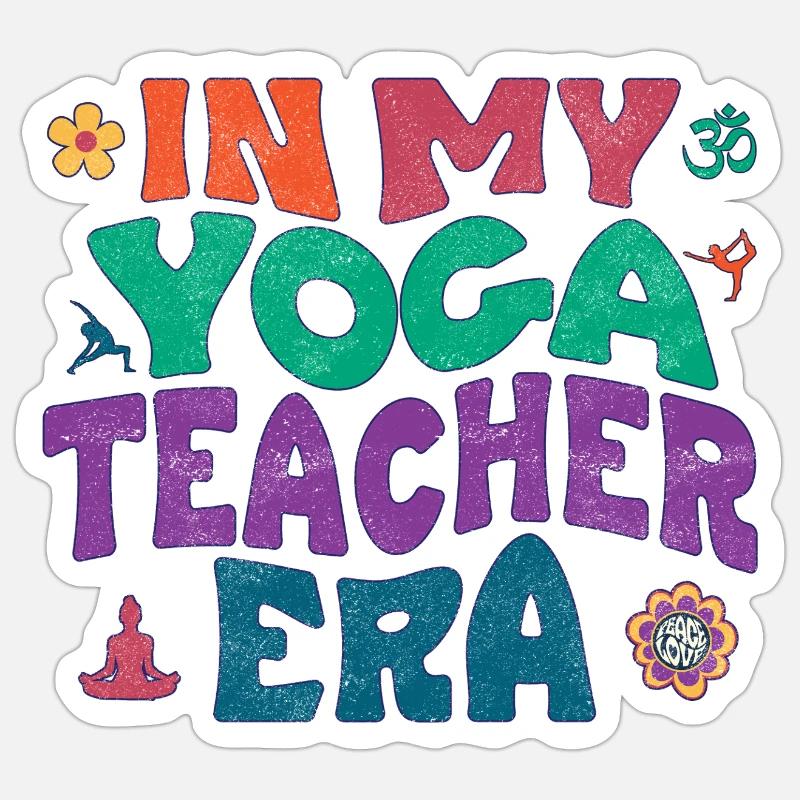 À l’époque de mon professeur de yoga - Sticker taille S (10 x 10 cm) - blanc mat