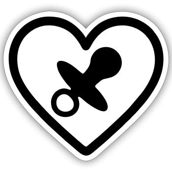 Herz + Kinderbetreuung / Nanny Super Nanny - Sticker Größe S (10 x 10 cm) - Mattweiß - Vorne